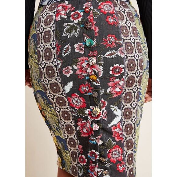 Byron Lars Beauty Mark Anthropologie Jessica Floral Pencil Skirt Size 4 NWT - Picture 2 of 12